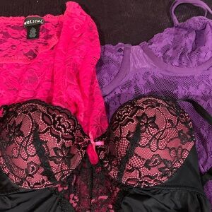 Women’s large, three-piece, bundle, lingerie, set, sexy